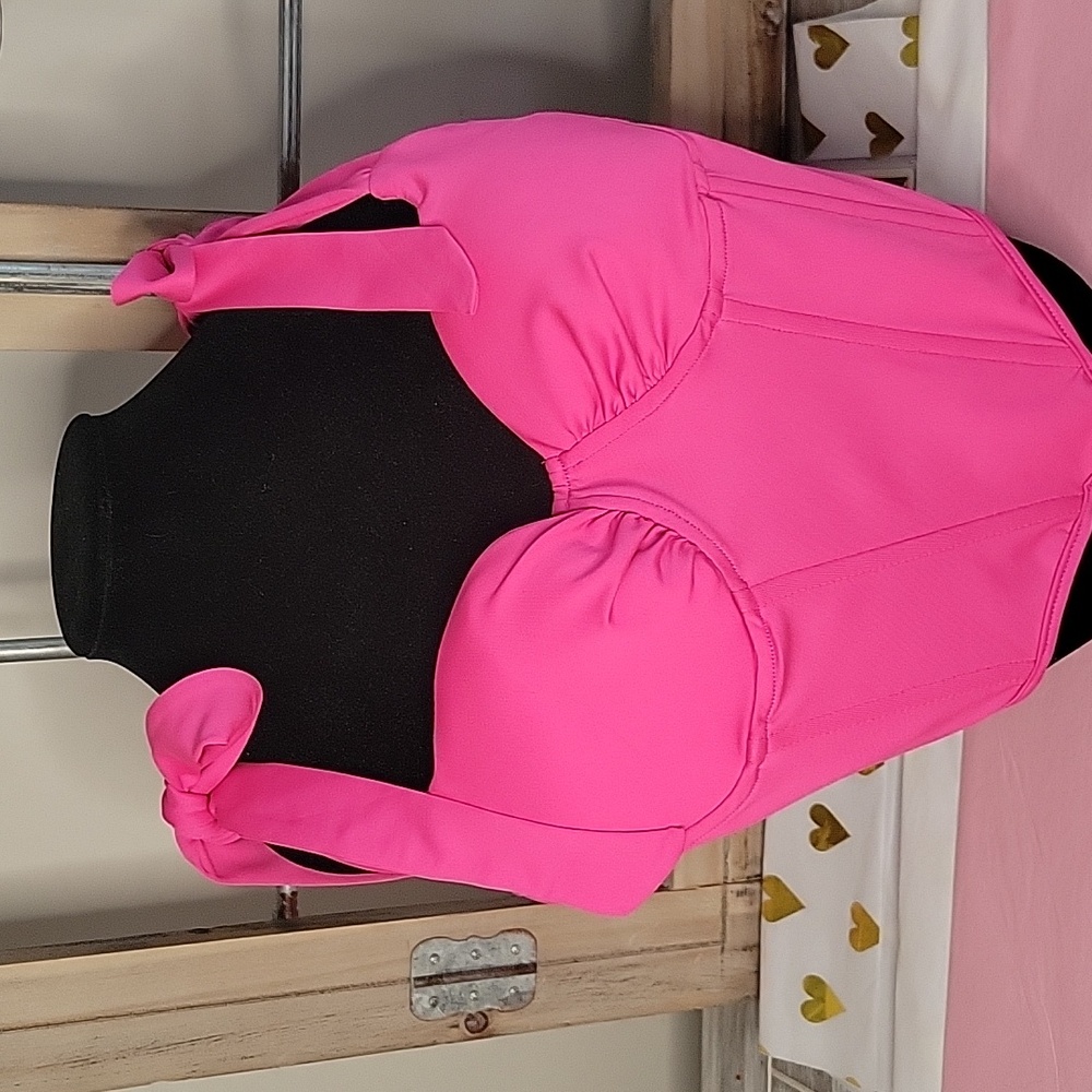 Hot Pink summer top, ties can be used any way you like, NWOT